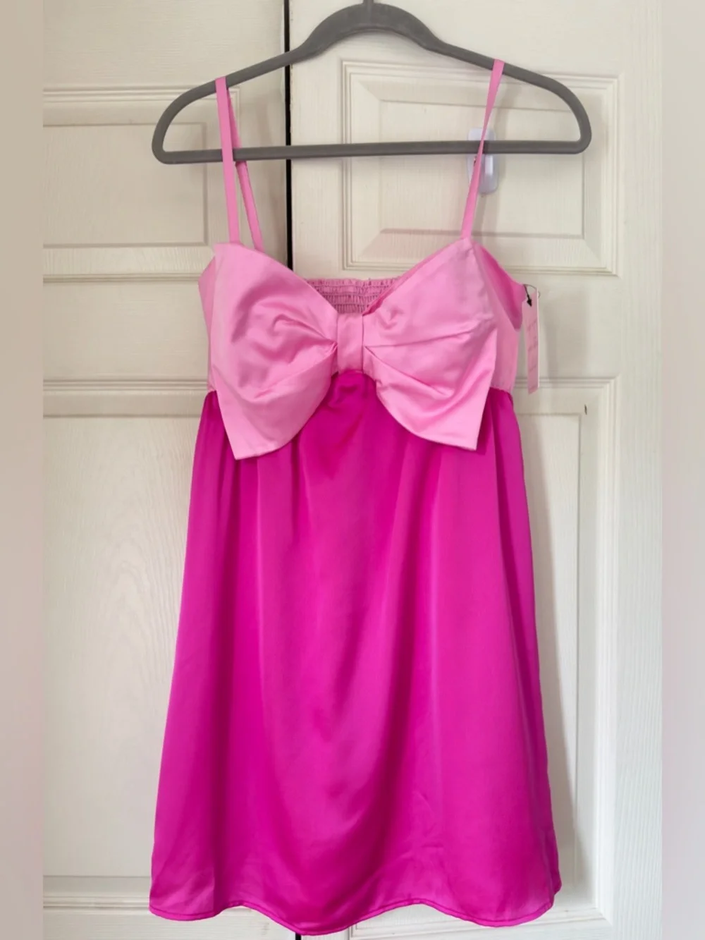 NWT Show Me Your MuMu Best Bow‎ Dress In Colorblock Pink